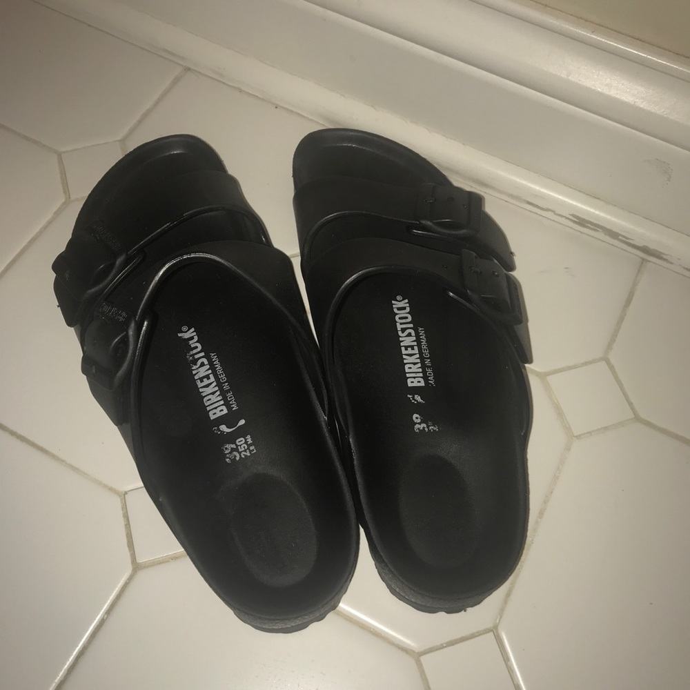 LIKE NEW black rubber Birkenstock’s